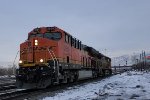 BNSF 3680 A ET44C4 Locomotive Up Close as She Heads east on Main 1 at The UP Ogden Yard. 